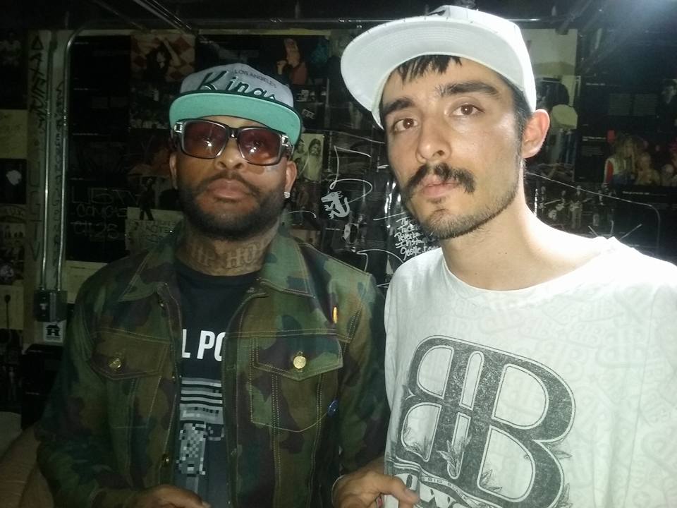 Royce Da 5'9" & Nello Rubio in the Reggie's Rock Club green room after their interview for TheHipHopDemocrat.com on Friday June 3, 2016 at Reggie's in Chicago, IL.