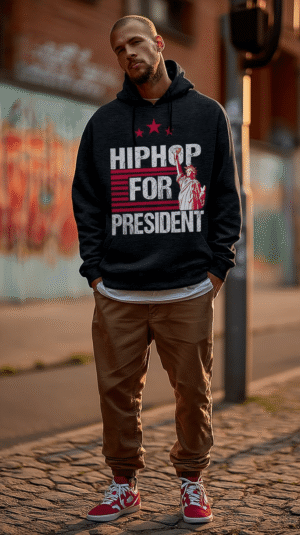 Hip Hop for President Hoodie Black