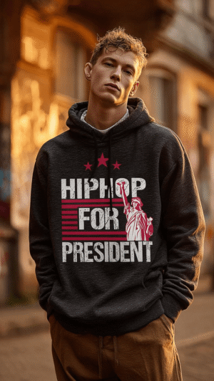 Hip Hop for President Hoodie Black Premium