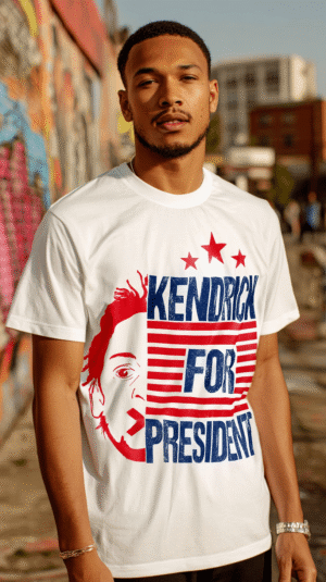 Kendrick for President T-Shirt – Stars & Stripes Political Hip-Hop Tee